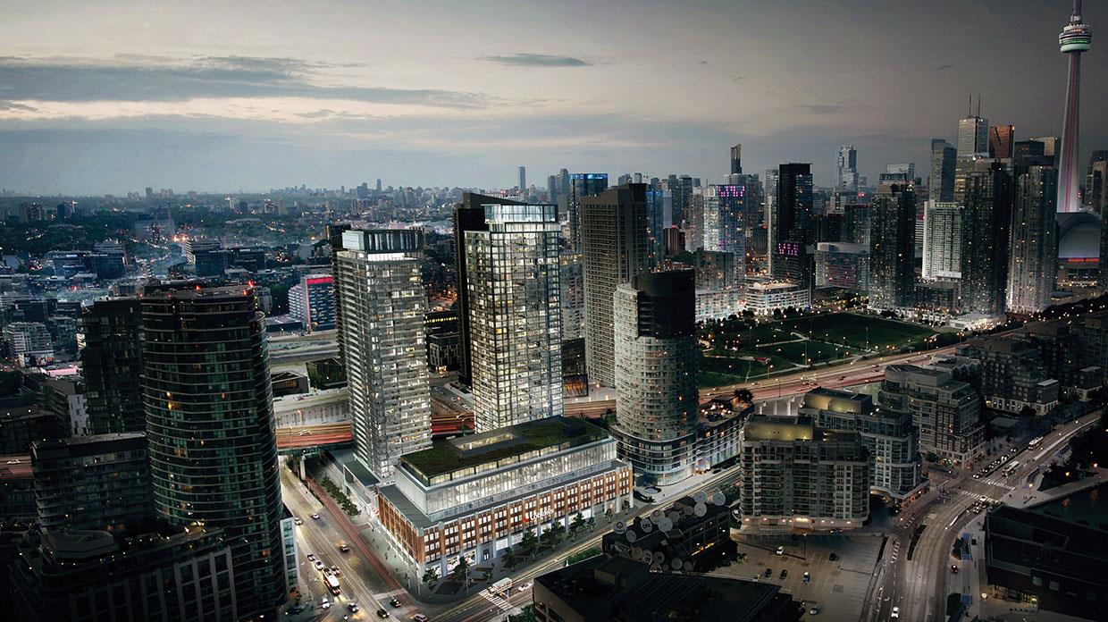CityPlace Lakeshore Condos Aerial View Toronto, Canada