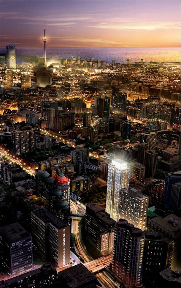 Couture Condos Aerial View Toronto, Canada