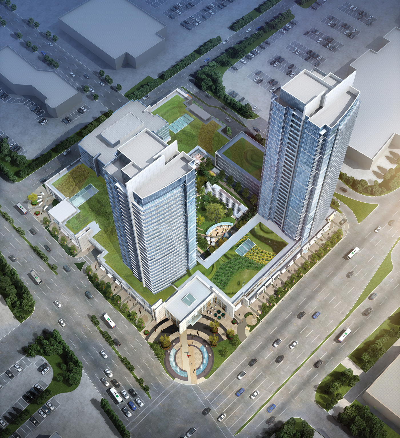 Centro Square Condos Aerial View Toronto, Canada
