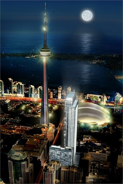 300 Front Condos Night View Toronto, Canada