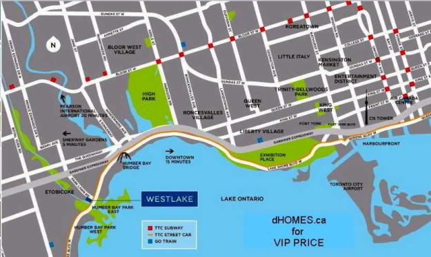 Westlake Condos Road Map Toronto, Canada