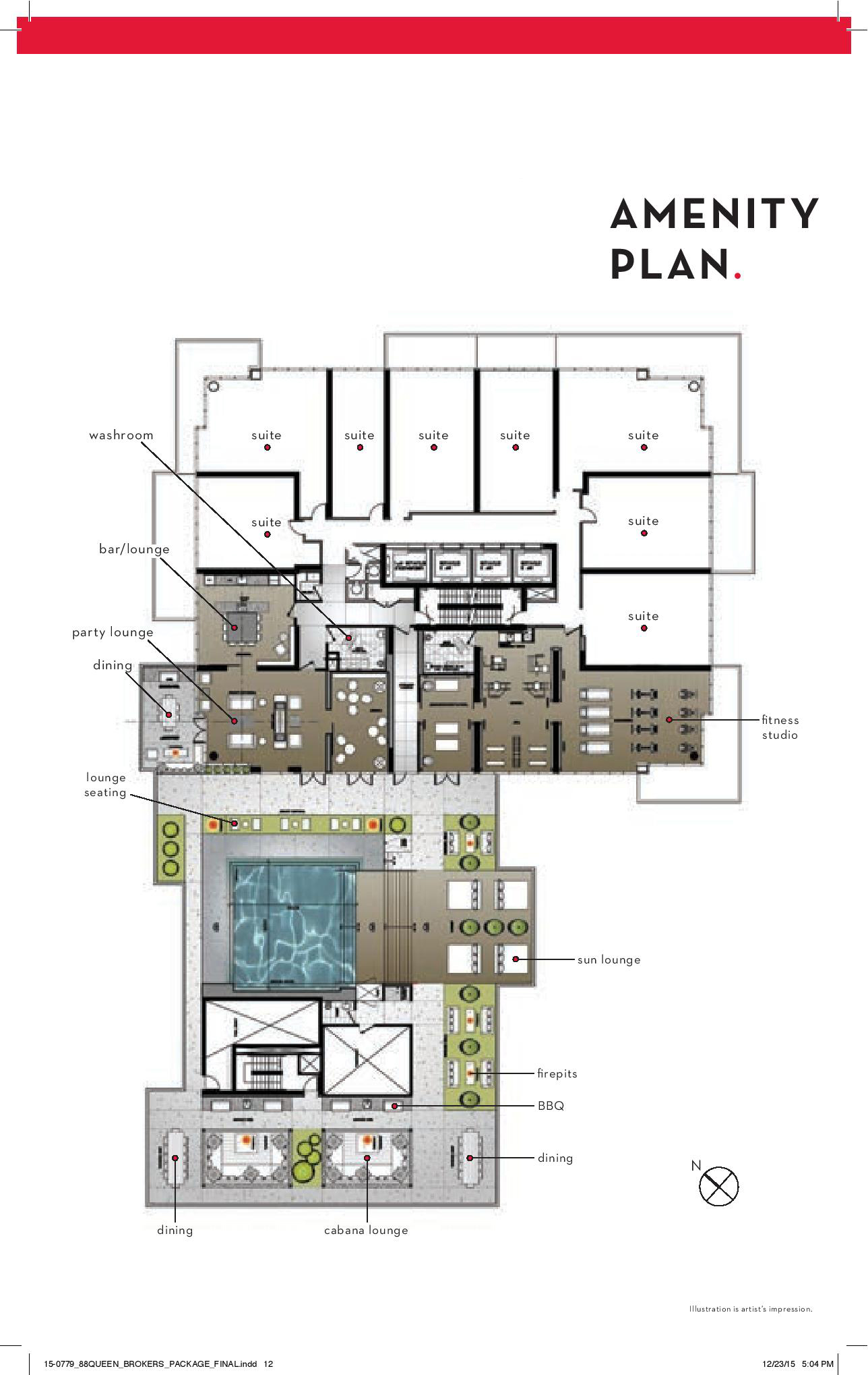 88 North Condos Amenities Plan Toronto, Canada