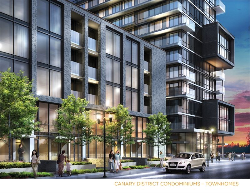 Canary District Condos Front View Toronto, Canada
