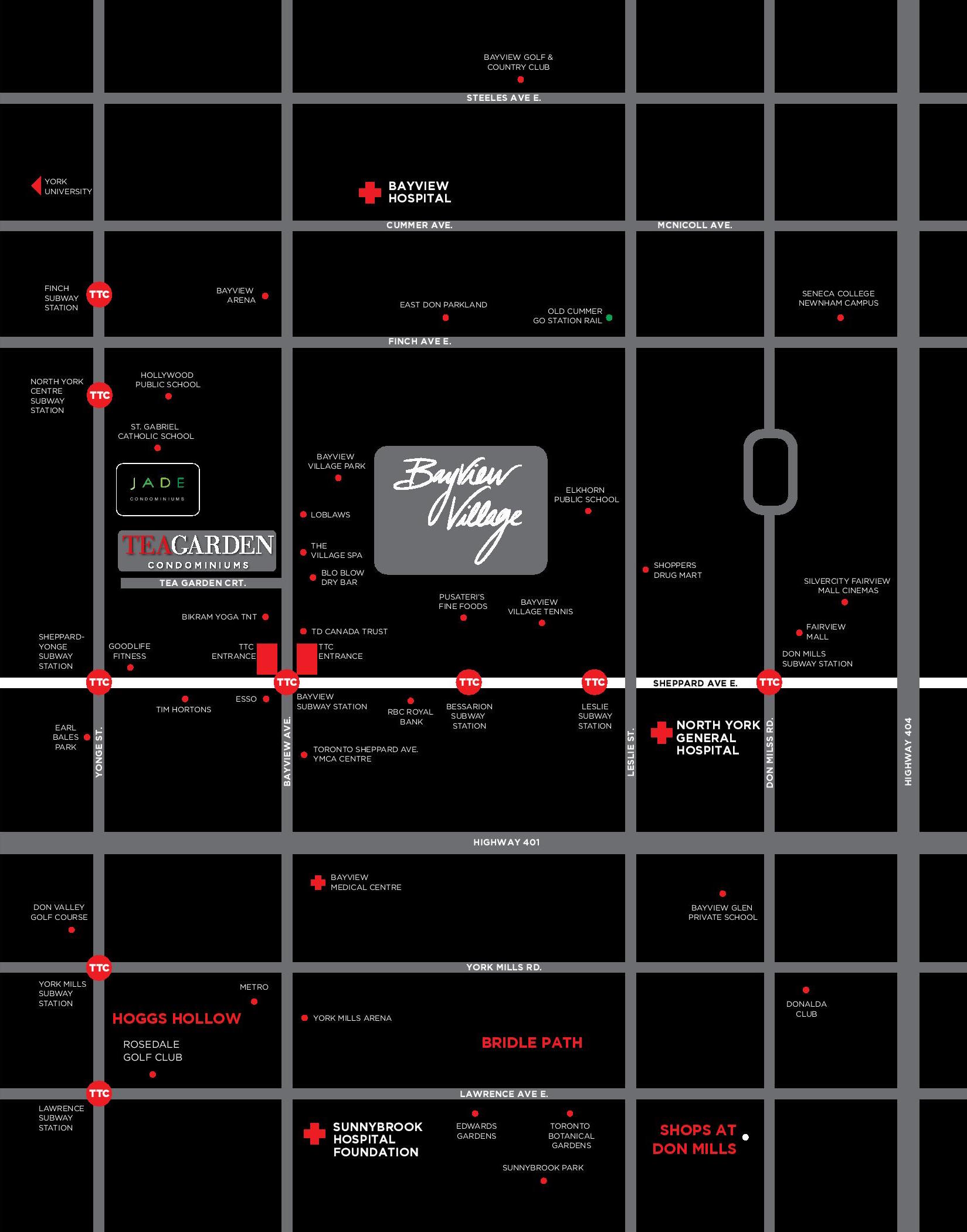 Tea Garden Condos Map Toronto, Canada
