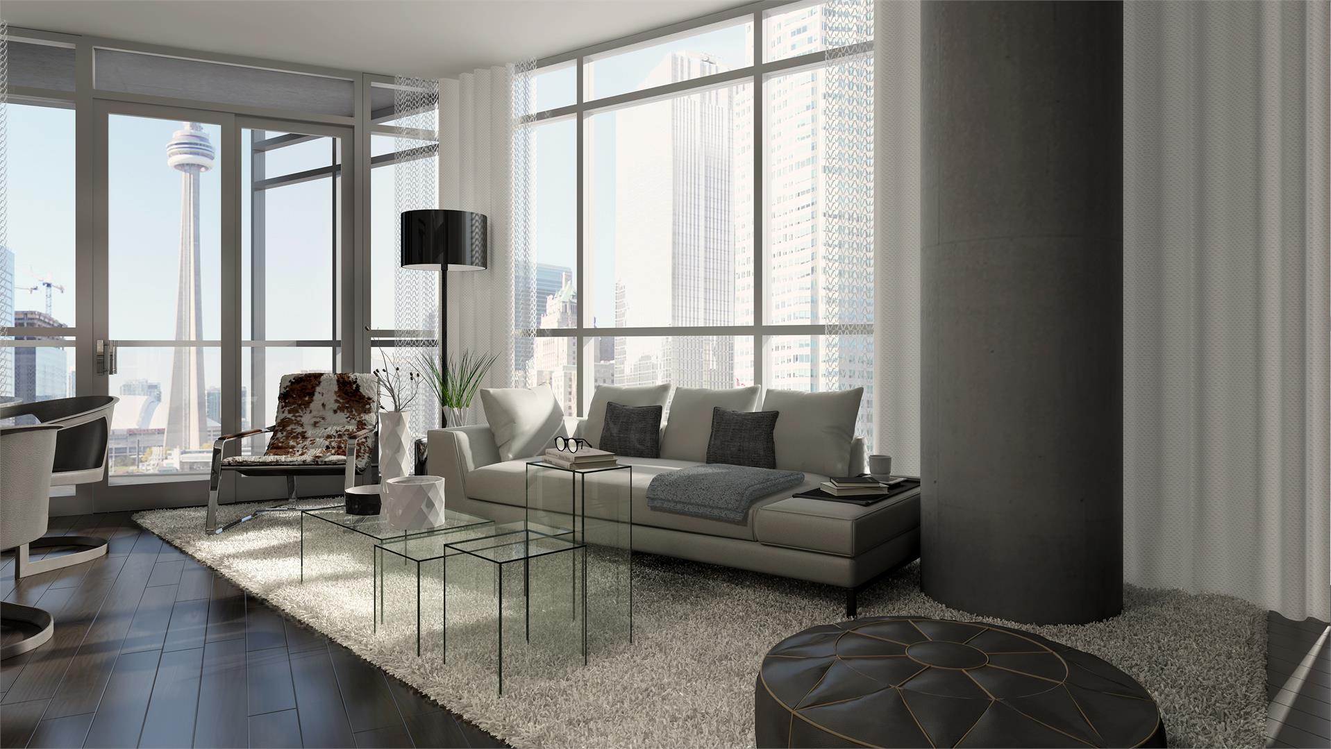 Backstage Condos Living Room Toronto, Canada