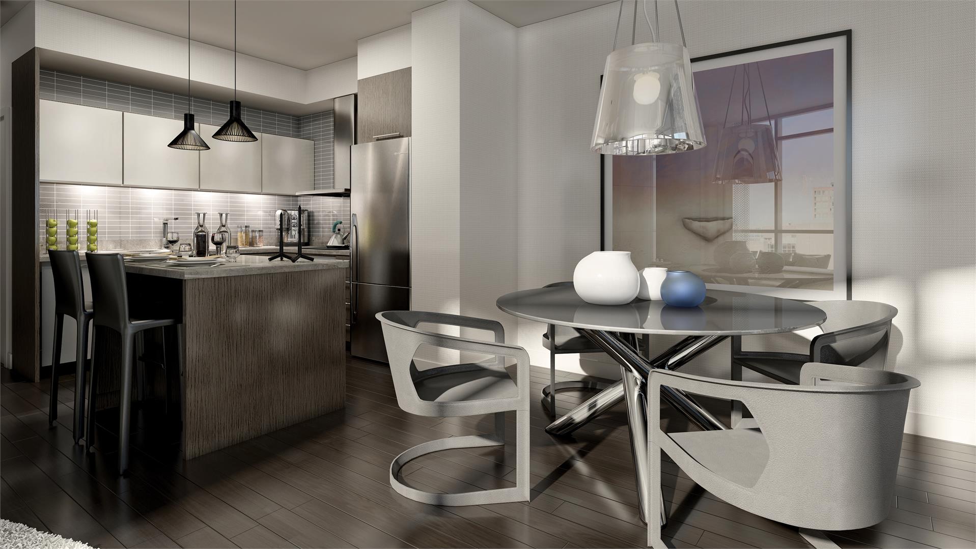 Backstage Condos Dining Area Toronto, Canada