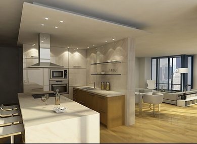 The L Tower Condos Living Area Toronto, Canada