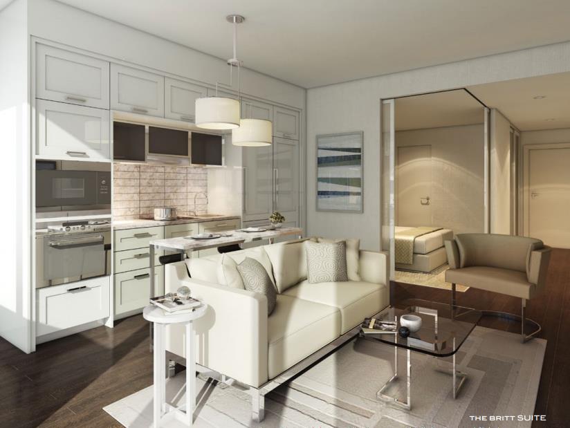 The Britt Condos Living Area Toronto, Canada