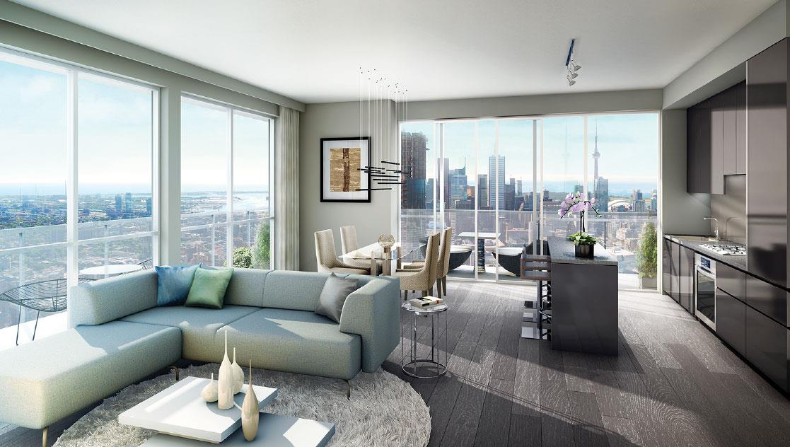YC Condos Living Area Toronto, Canada