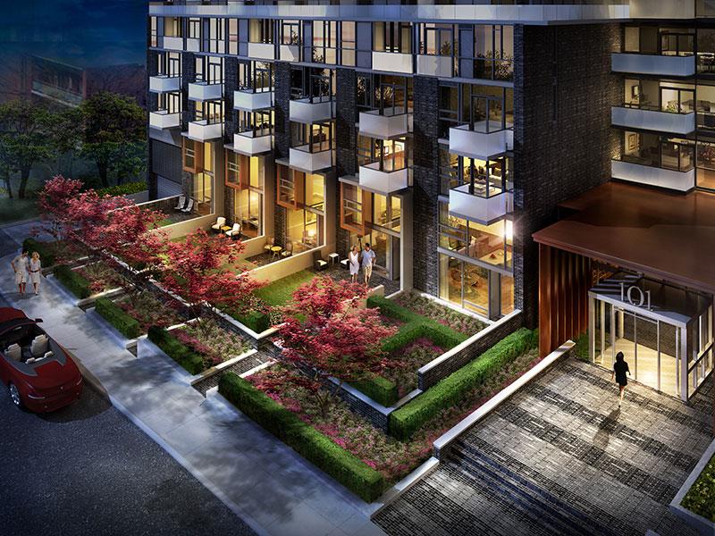 101 Erskine Condos Front View Toronto, Canada