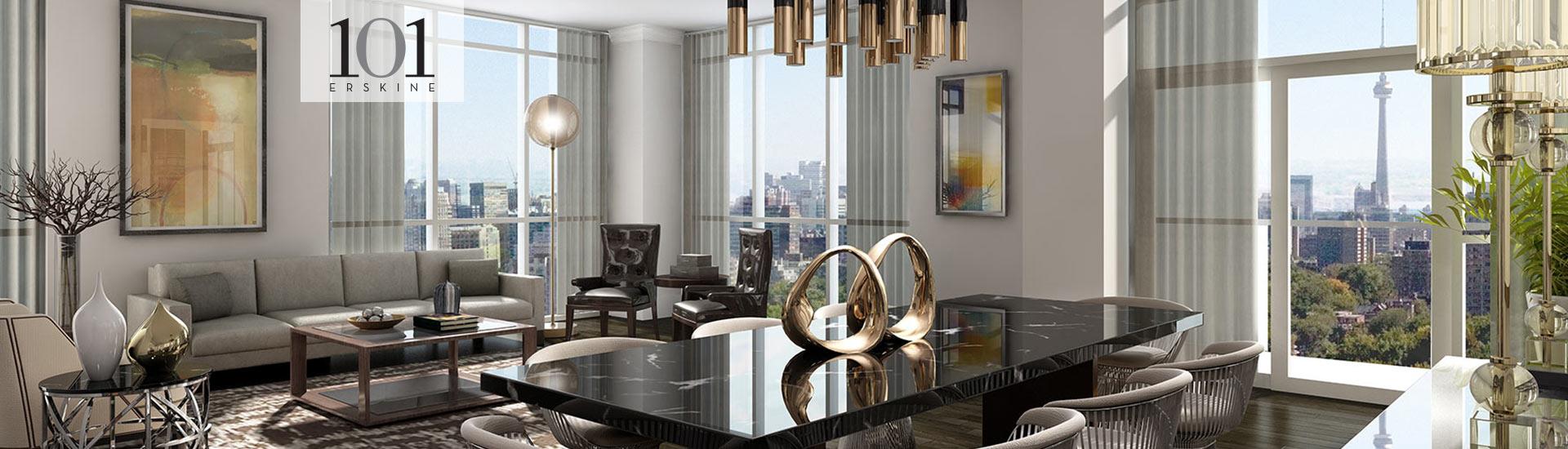 101 Erskine Condos Dinning Area Toronto, Canada