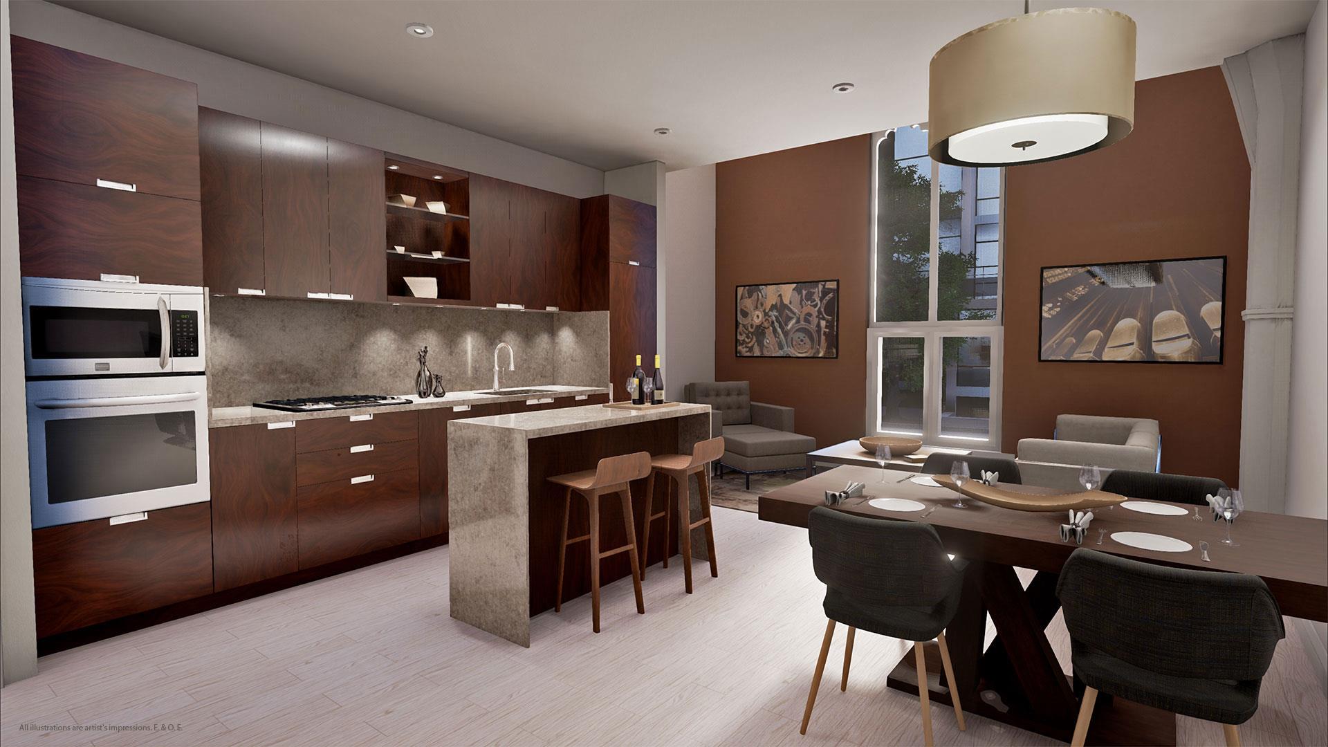 St. Leslieville Church Condos Dinning Toronto, Canada