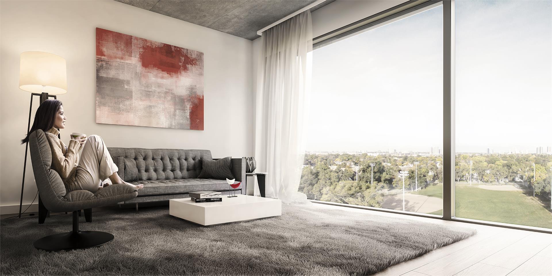 The Queensway Condos Living Room Toronto, Canada
