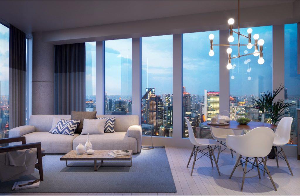 Fleur Condos Living Area Toronto, Canada