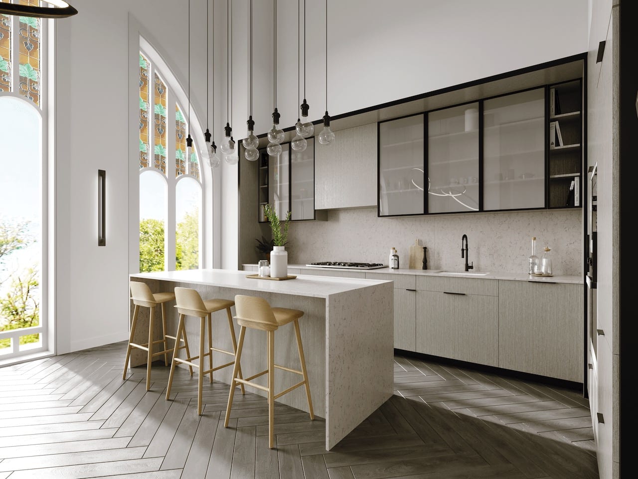 Rendering of 260 High Park kitchen angle 2