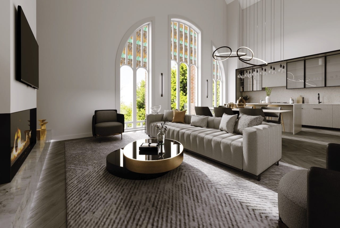 Rendering of 260 High Park living room