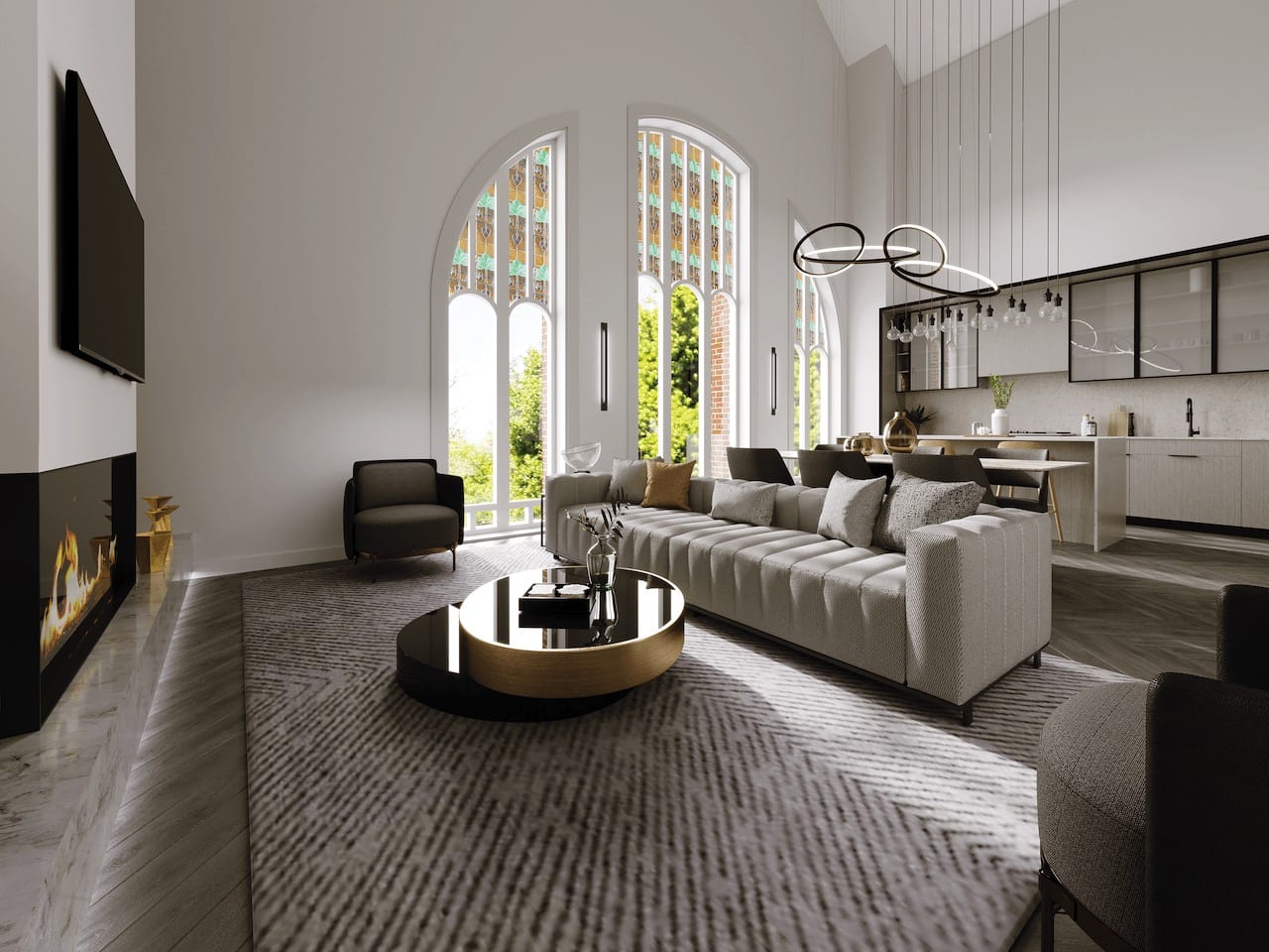 Rendering of 260 High Park living room