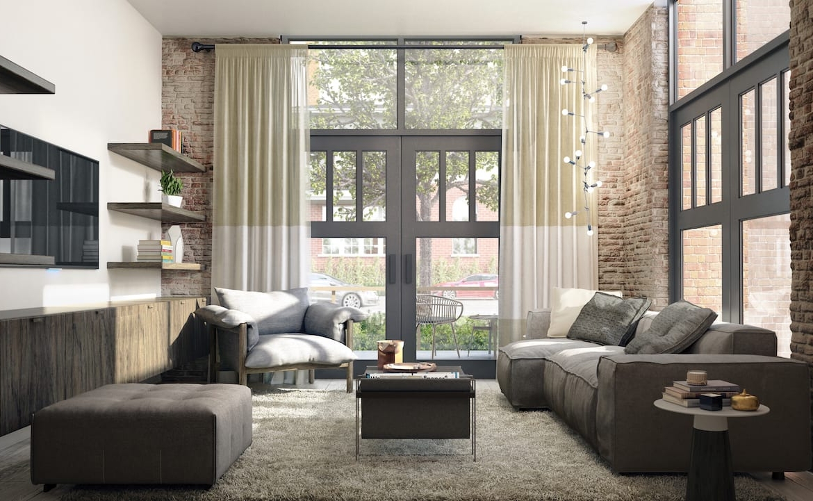 Rendering of 260 High Park lounge interior