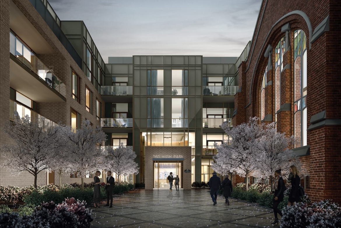 Rendering of 260 High Park courtyard