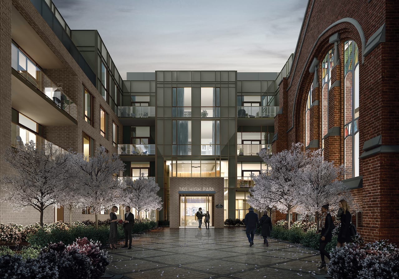 Rendering of 260 High Park courtyard