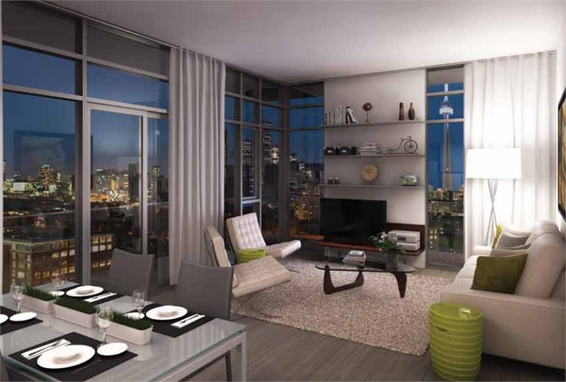 The College Condos Living Area Toronto, Canada