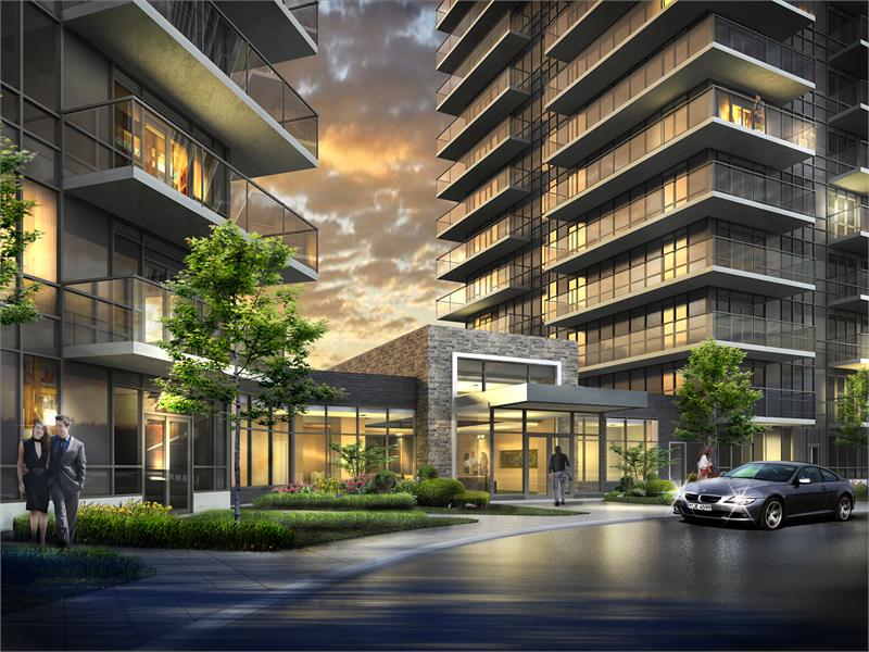 Downtown Erin Mills Condos Front View Toronto, Canada