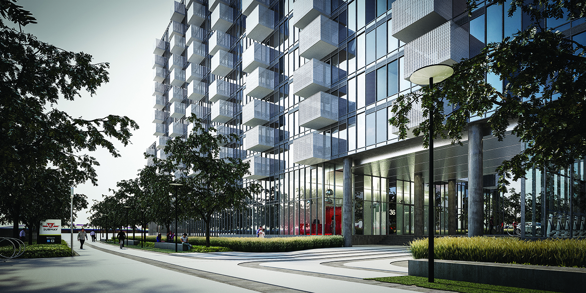 The Rocket Condos Front View Toronto, Canada