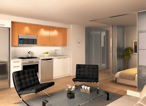 Showcase Lofts Condos Living Area Toronto, Canada
