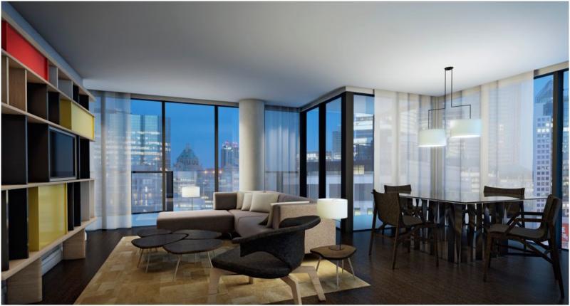 12 Degrees Condos Living Area Toronto, Canada
