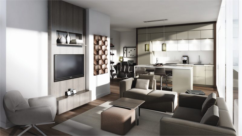 Karma Condos Living Room Toronto, Canada