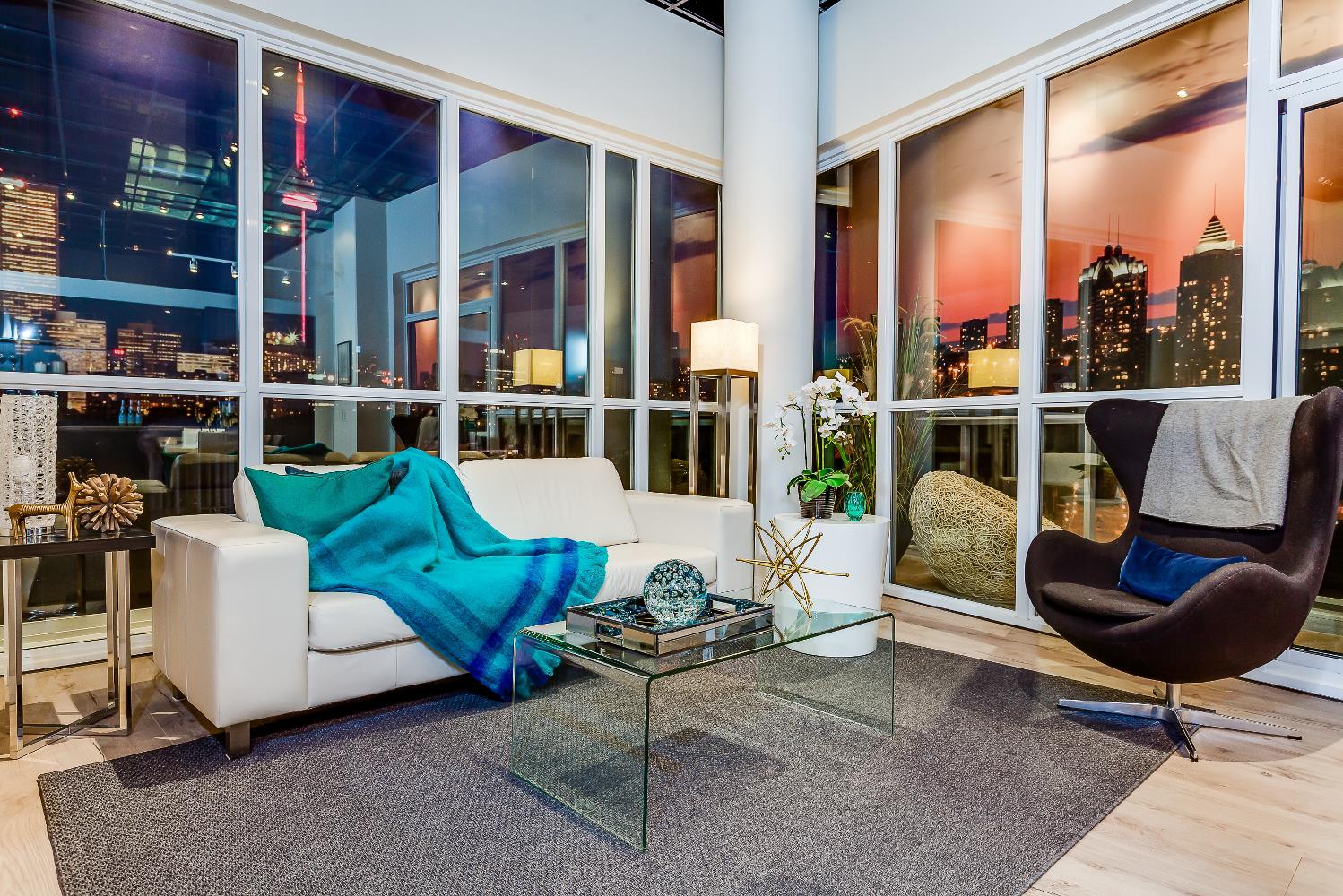 The Colours Condos Living Area Toronto, Canada