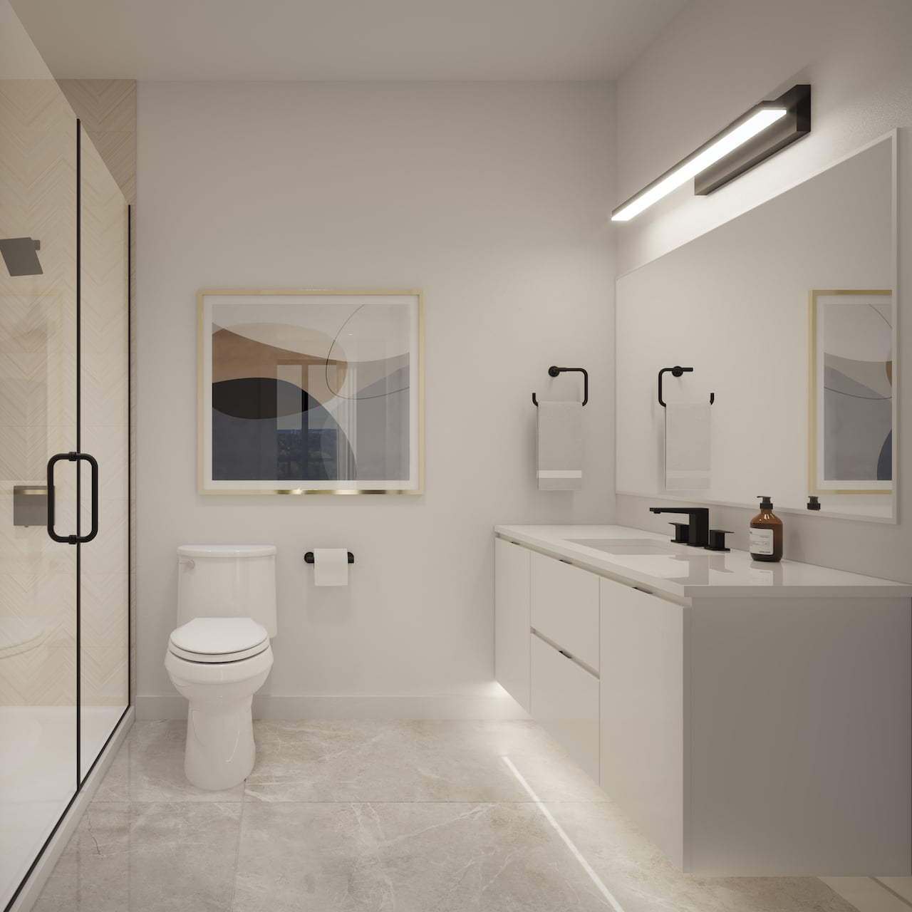 Rendering of The Addington Condos interior suite bathroom