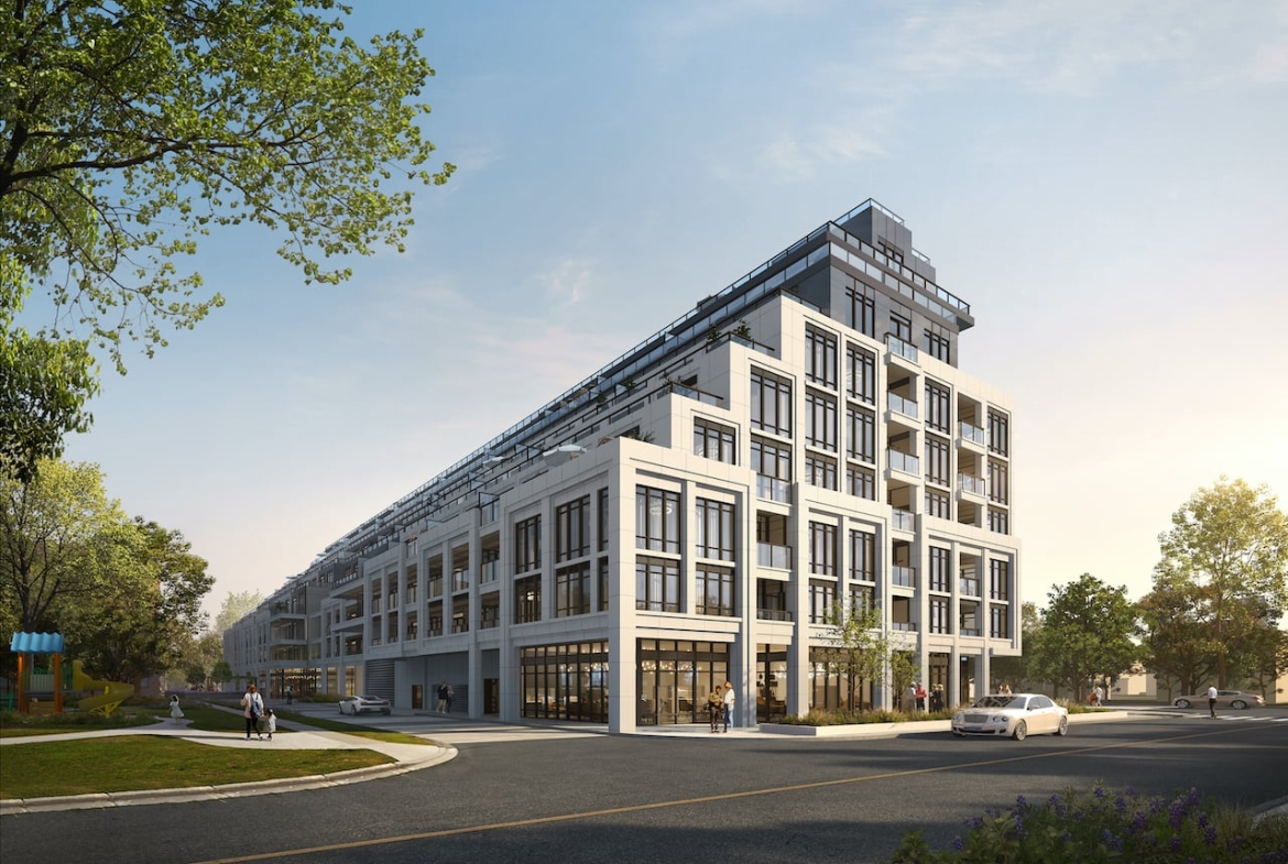 Rendering of The Addington Condos back view