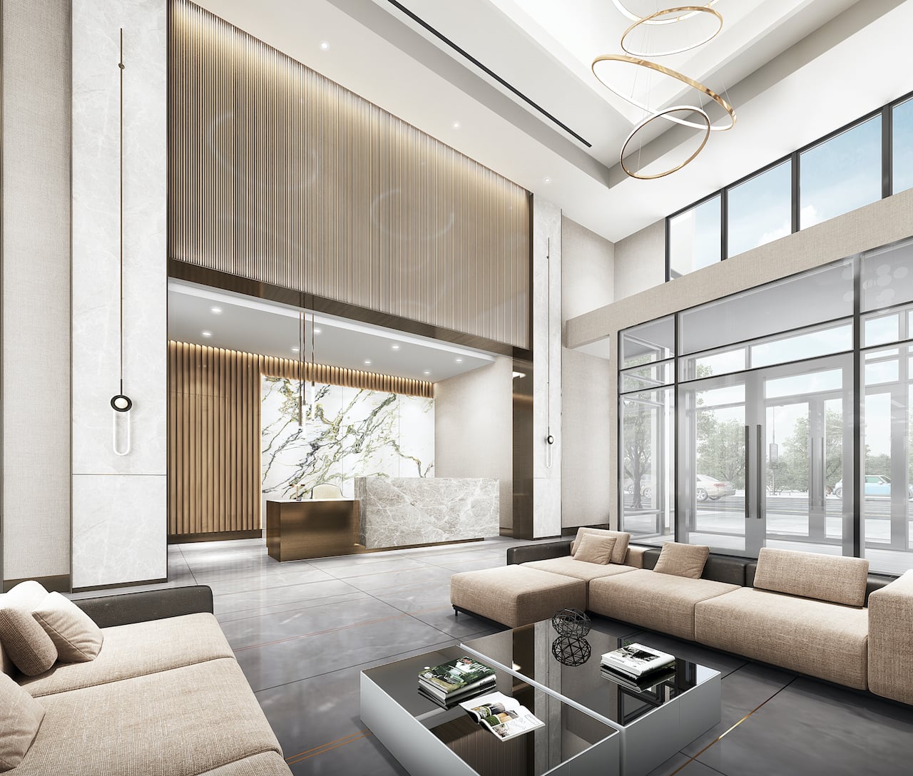 Rendering of The Addington Condos lobby 1