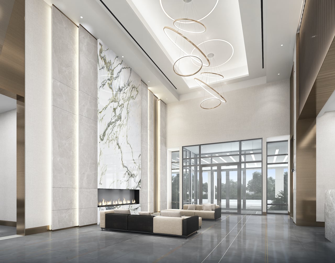 Rendering of The Addington Condos lobby 2
