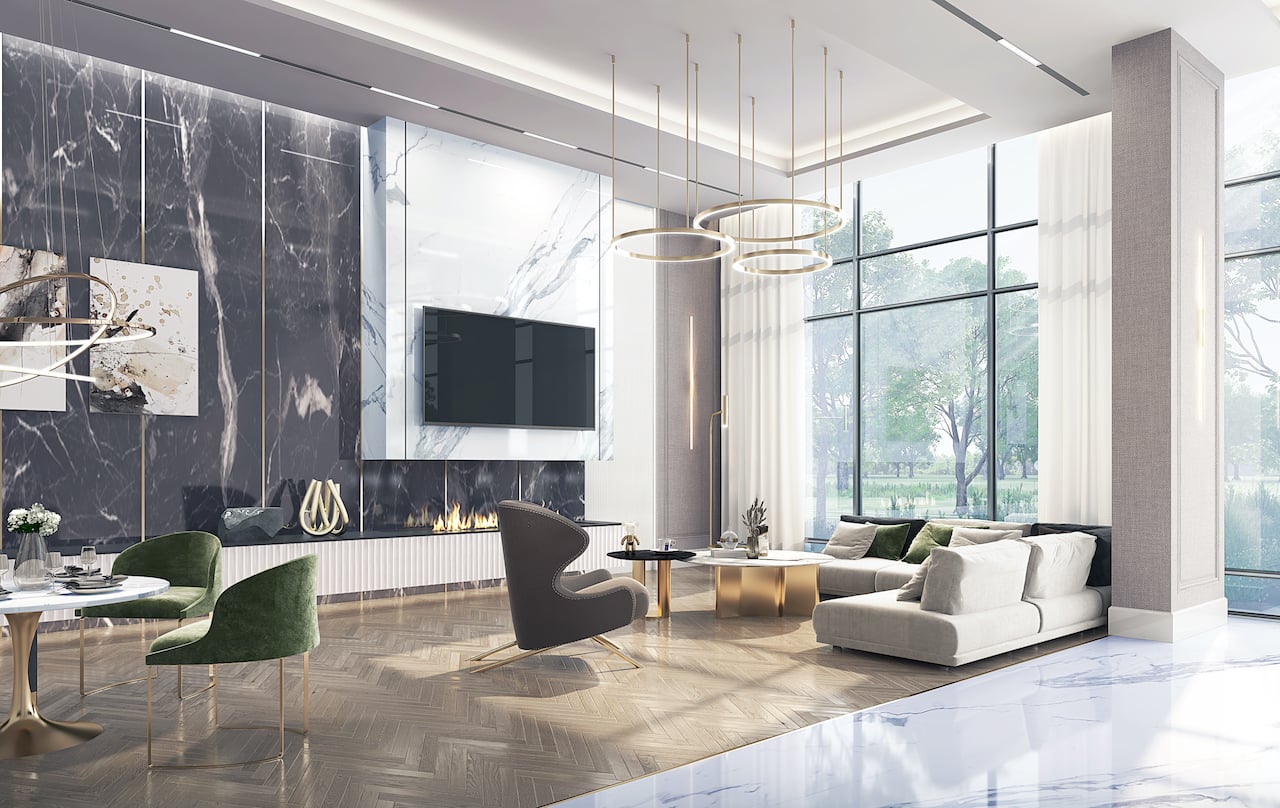 Rendering of The Addington Condos party room
