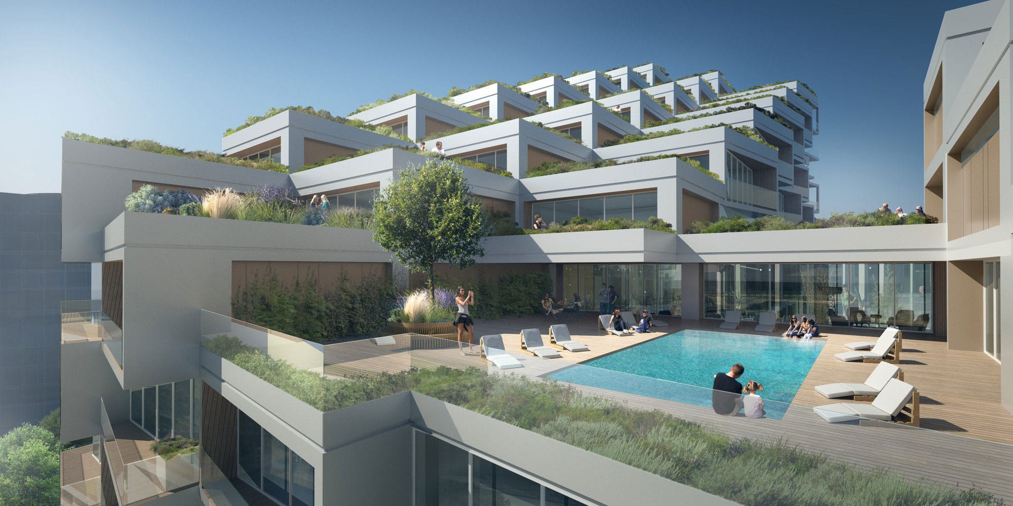 Aquabella Condos Terrace Pool Toronto, Canada