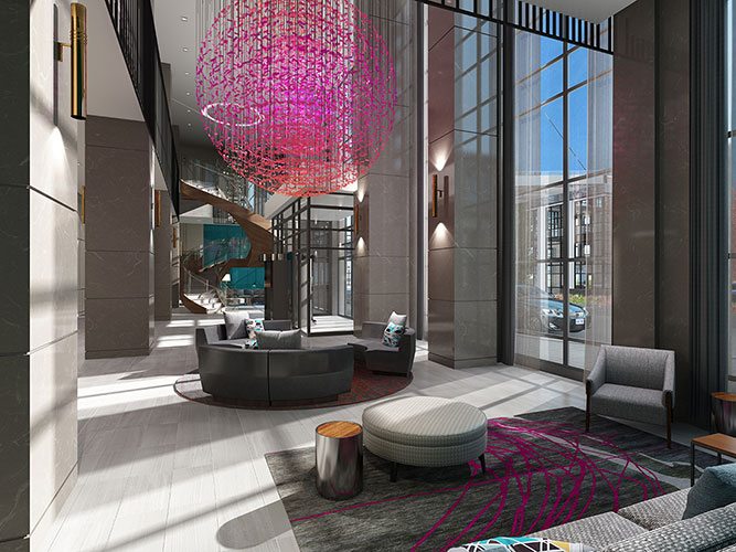 Bloorvista Condos Lobby Toronto, Canada