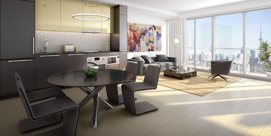Axis Condos Living Area Toronto, Canada