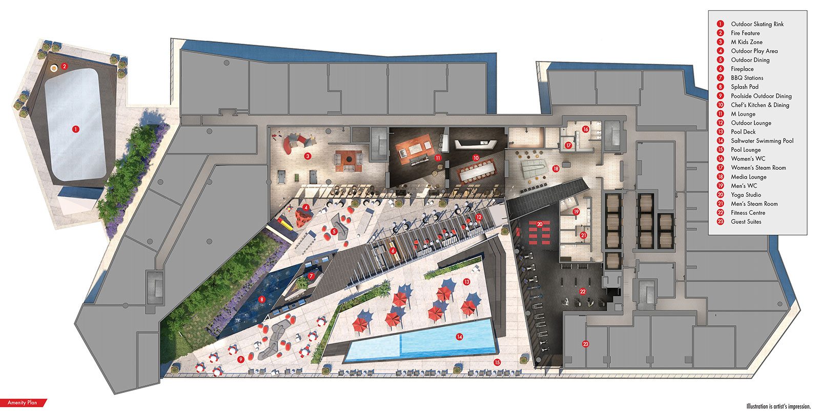 M City Condos Amenities Plan Toronto, Canada