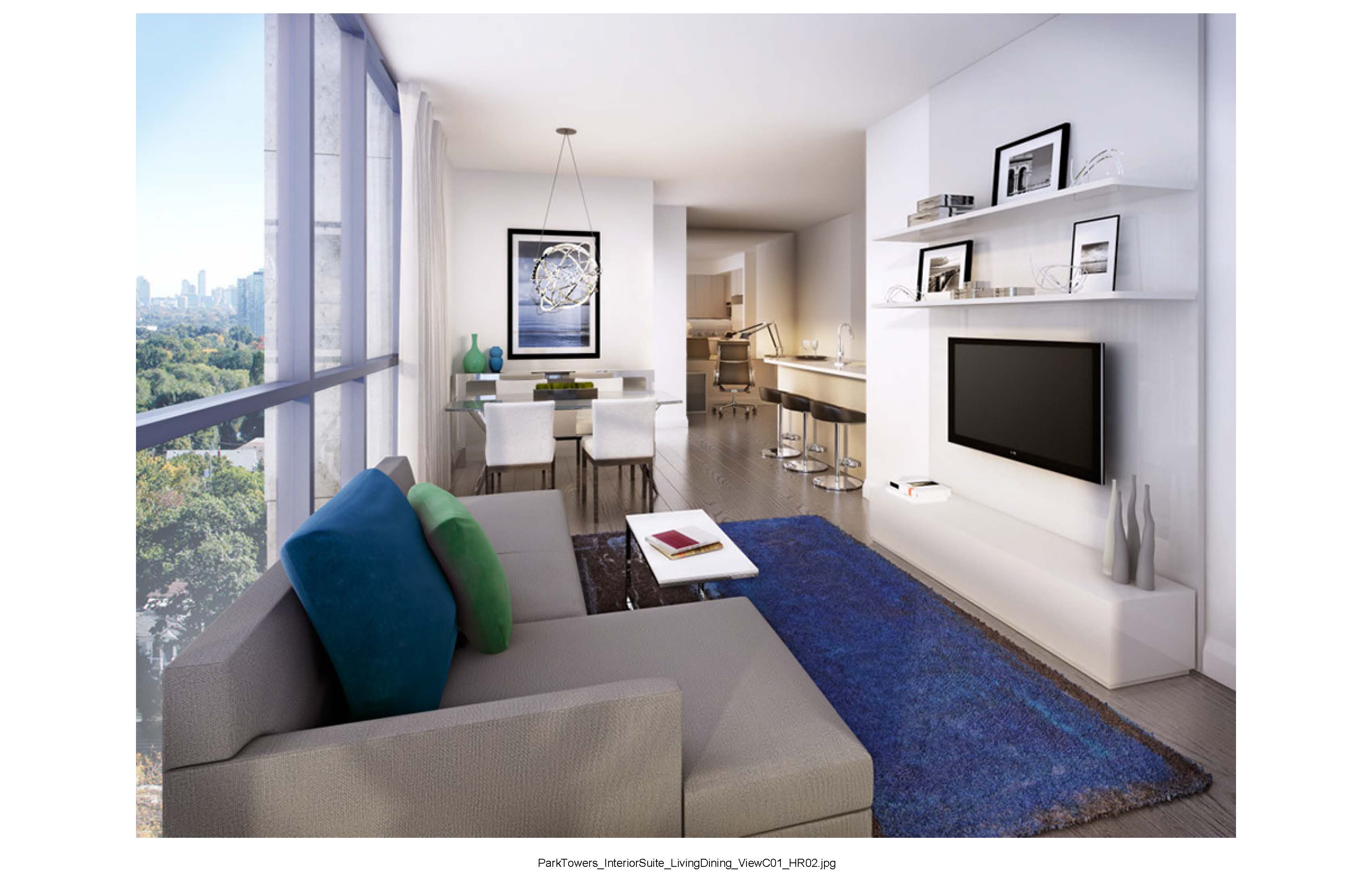 Park Towers at IQ Condos Living Room Toronto, Canada