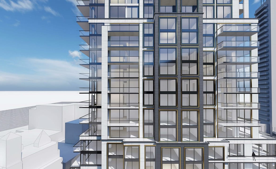 Rendering of 100 Davenport Condos exterior siding detail