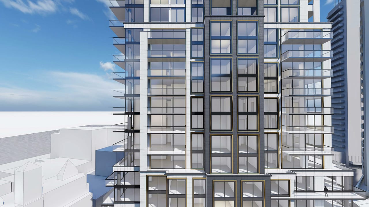 Rendering of 100 Davenport Condos exterior siding detail