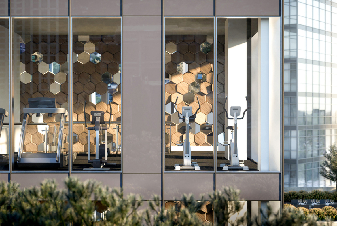 Rendering of 8 Cumberland Condos fitness centre.