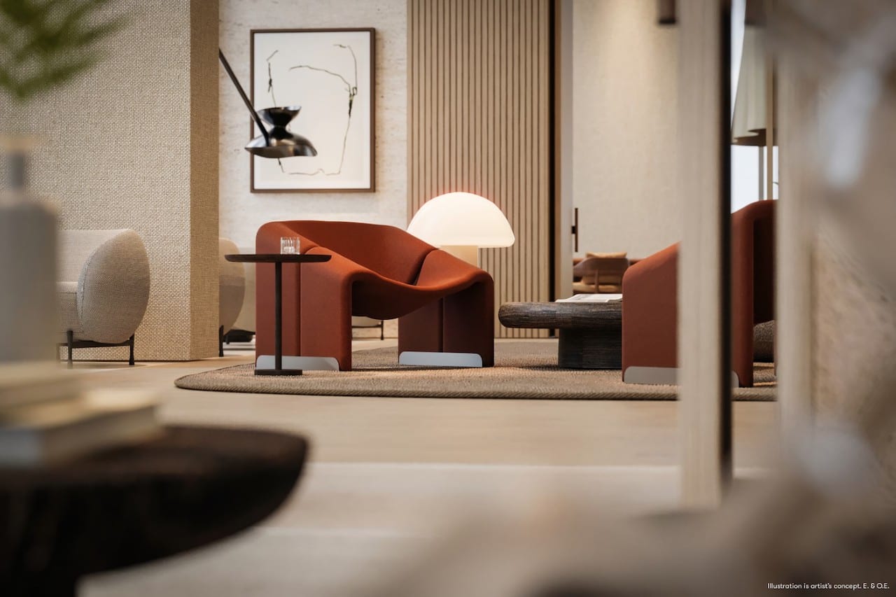 Rendering of Forma Condos entertainment suite