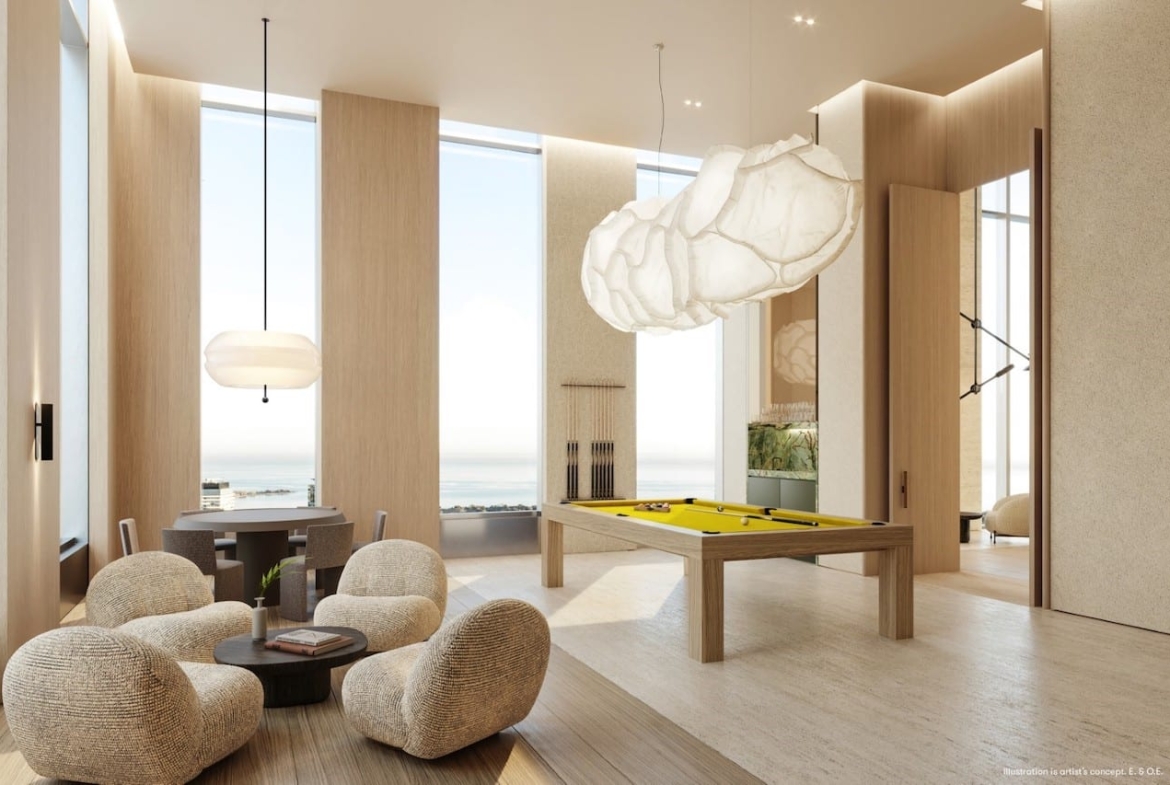 Rendering of Forma Condos games lounge