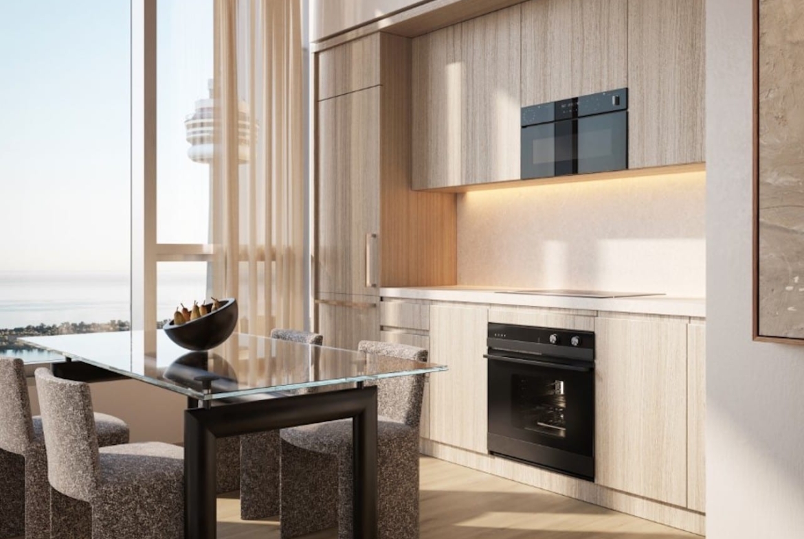 Rendering of Forma Condos standard suite interior kitchen