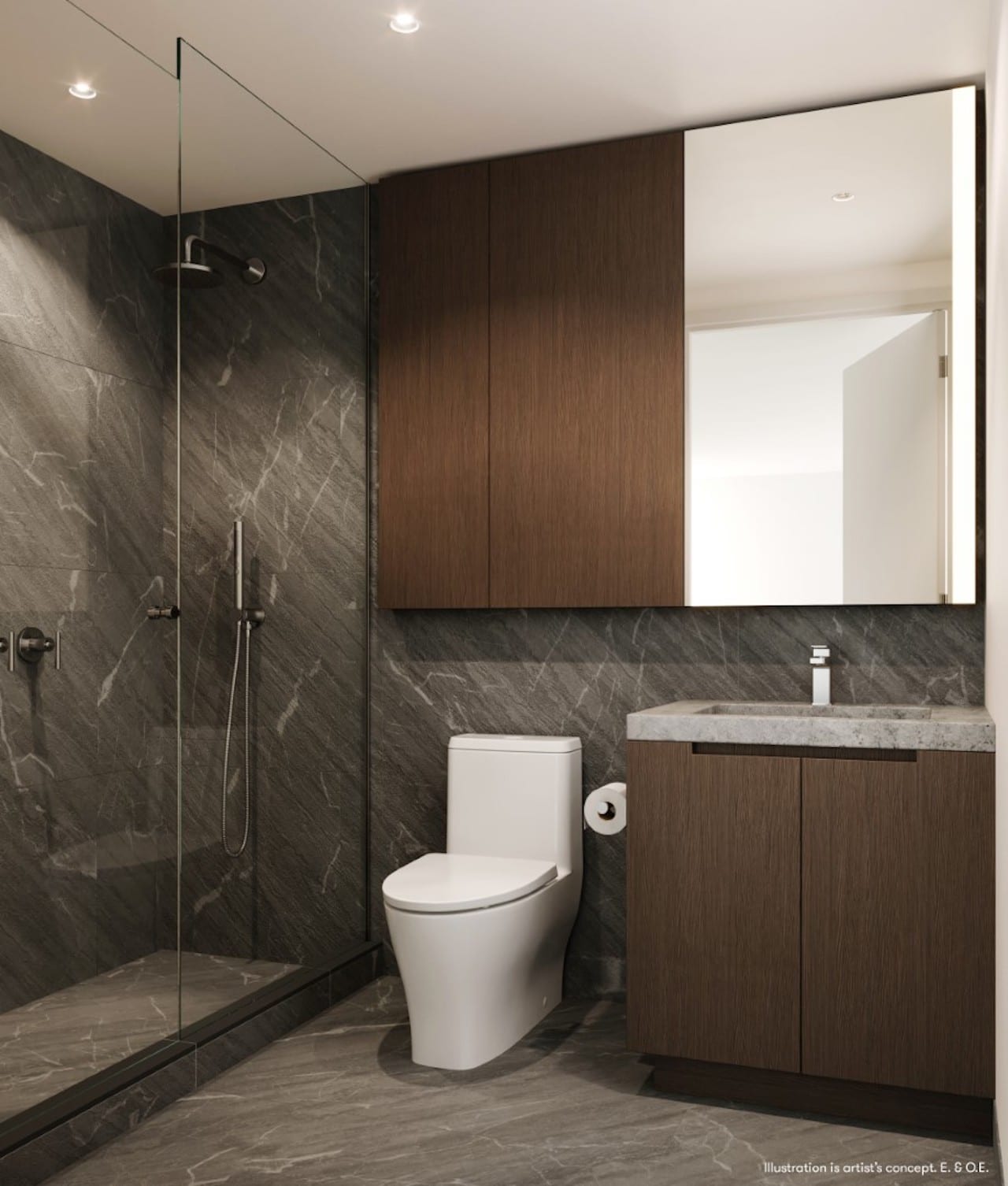 Rendering of Forma Condos suite interior upgraded kitchen bathroom