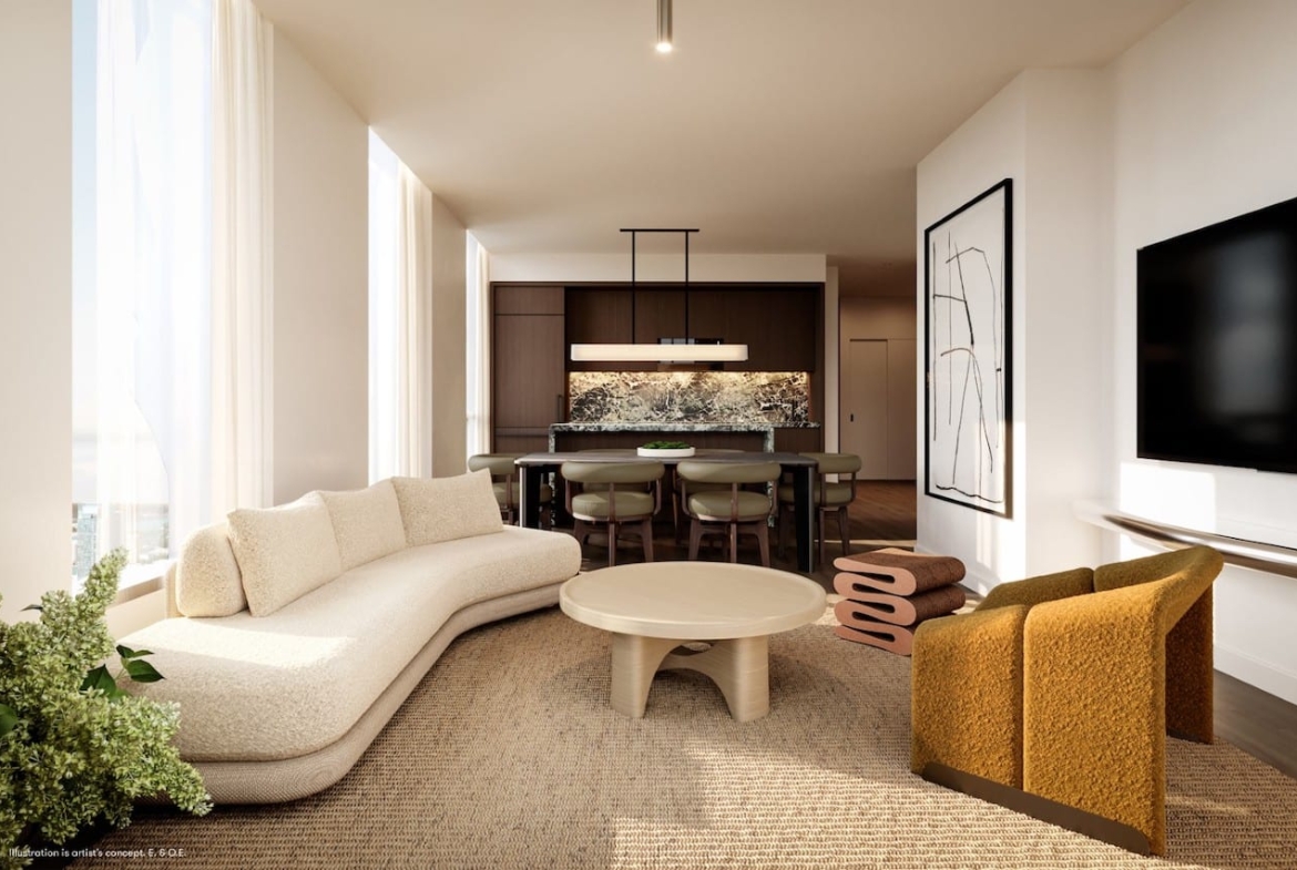 Rendering of Forma Condos upgraded suite interior