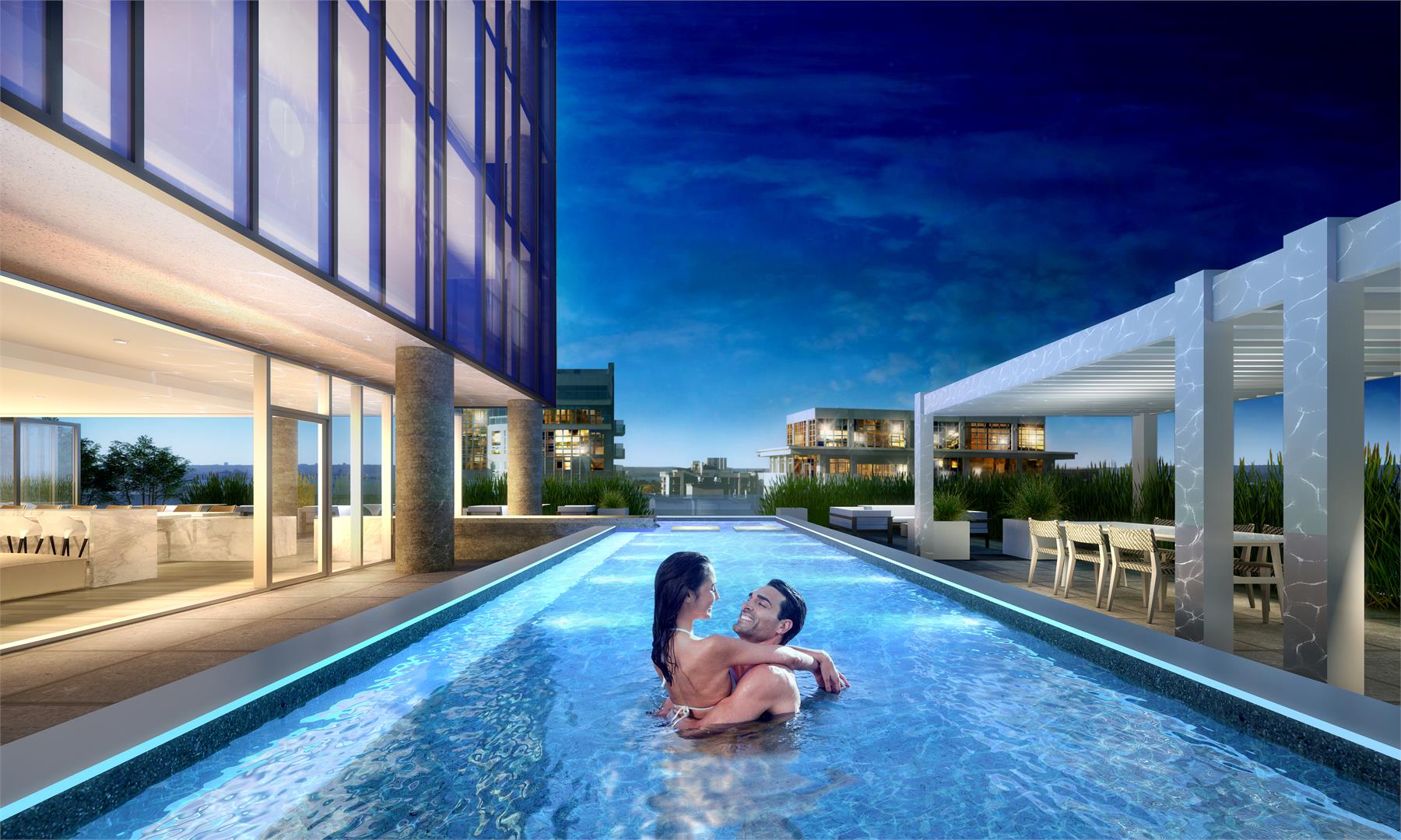Rendering of Nautique Lakefront Residences swimming pool